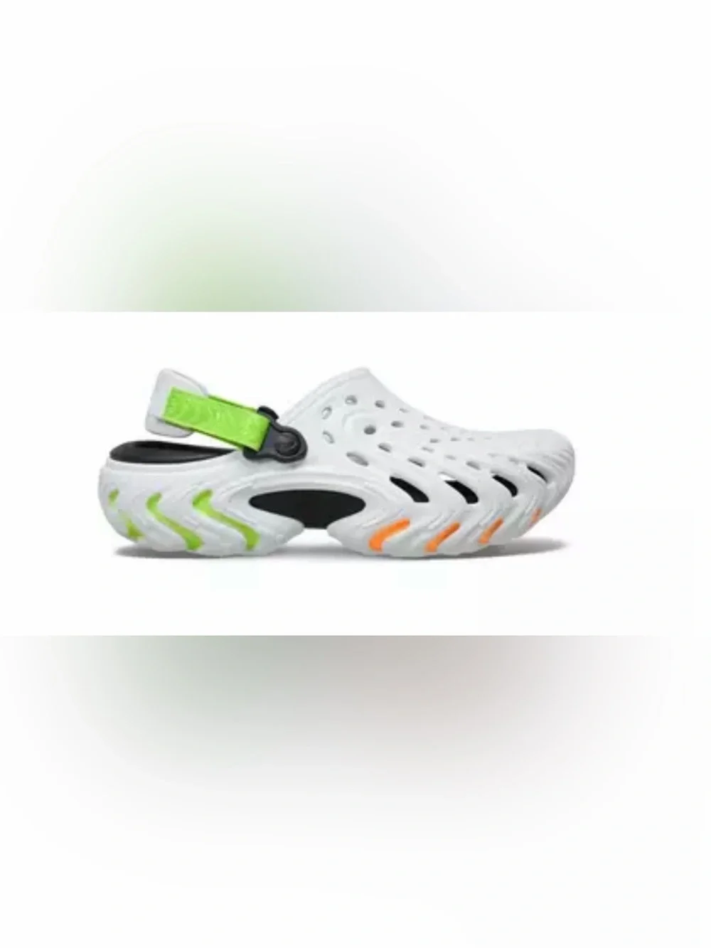 NIB CROCS Echo II Moon Burst Clog in White/Lime/Orange, Men’s 9 - Women 11